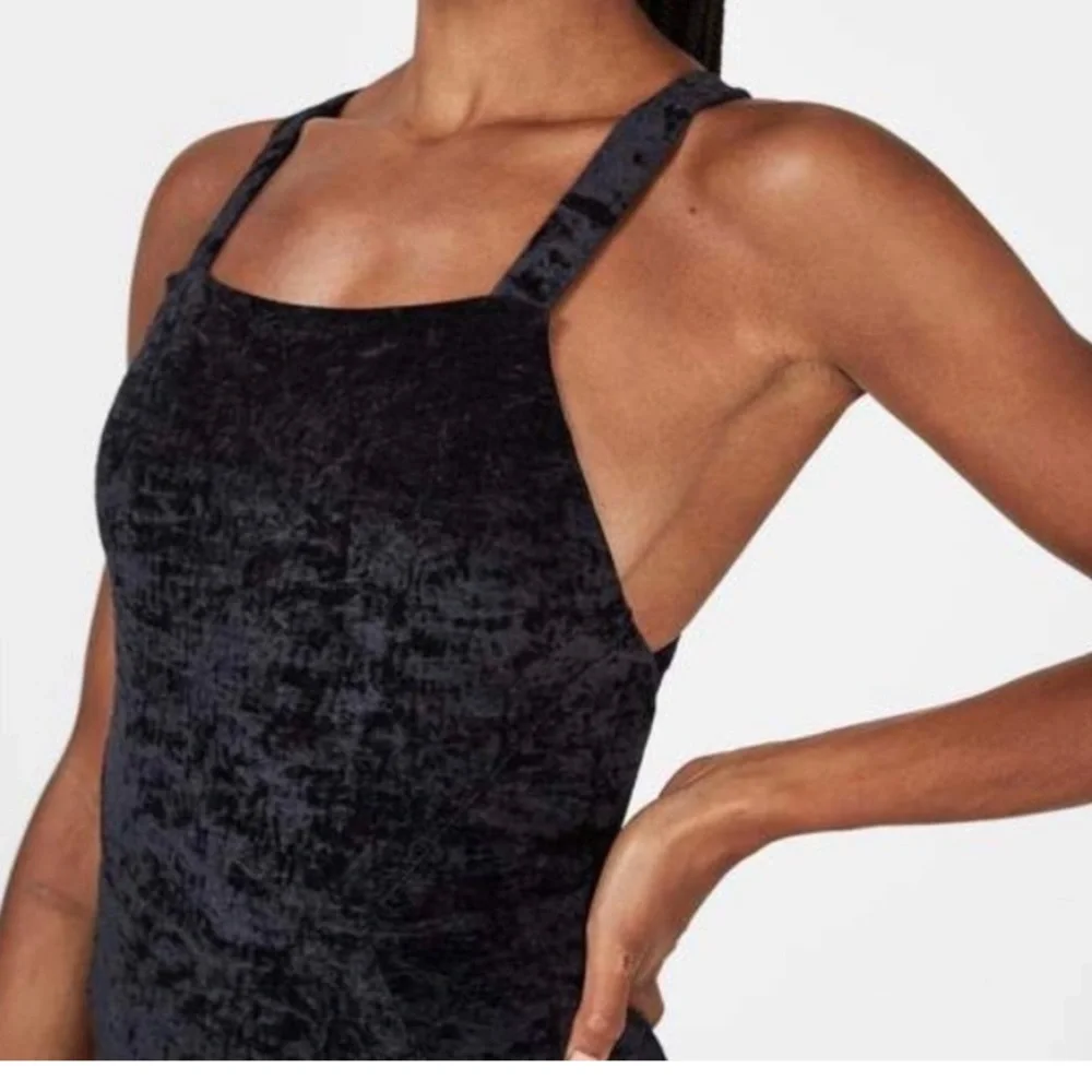 {Sweaty Betty} Retreat Velvet One Piece Swimsuit in Black - Womens Medium - NWT